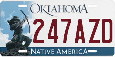 OK license plate 247AZD