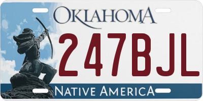 OK license plate 247BJL