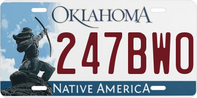 OK license plate 247BWO