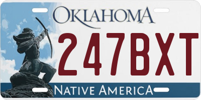 OK license plate 247BXT