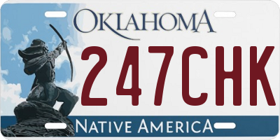 OK license plate 247CHK
