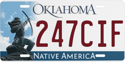 OK license plate 247CIF