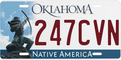 OK license plate 247CVN