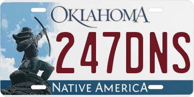 OK license plate 247DNS