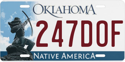 OK license plate 247DOF