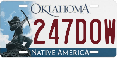 OK license plate 247DOW