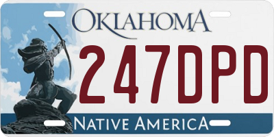 OK license plate 247DPD