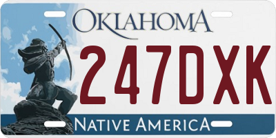 OK license plate 247DXK