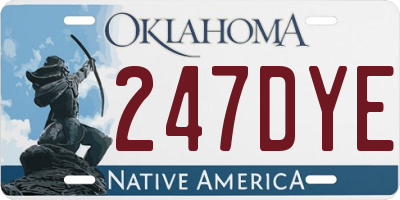 OK license plate 247DYE