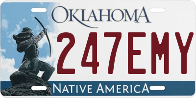 OK license plate 247EMY