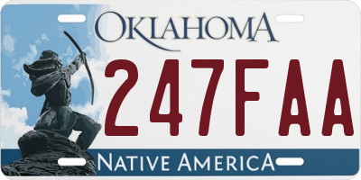 OK license plate 247FAA