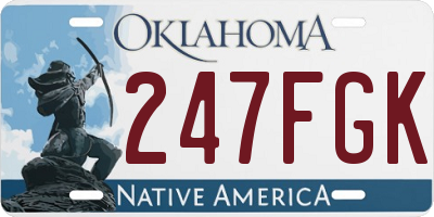 OK license plate 247FGK