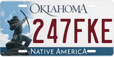 OK license plate 247FKE
