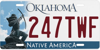 OK license plate 247TWF