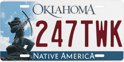 OK license plate 247TWK