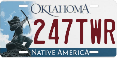 OK license plate 247TWR