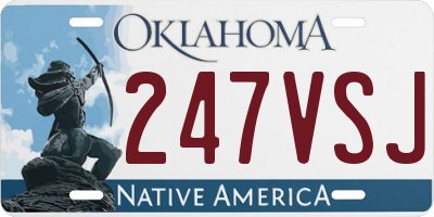 OK license plate 247VSJ
