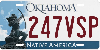 OK license plate 247VSP