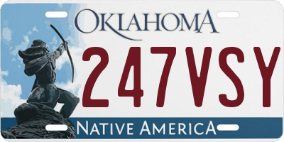 OK license plate 247VSY