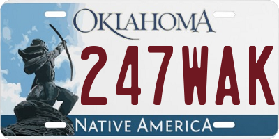 OK license plate 247WAK