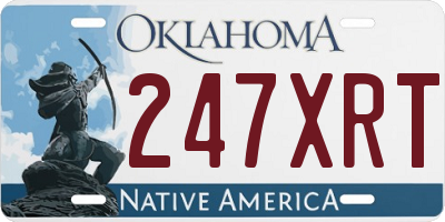 OK license plate 247XRT