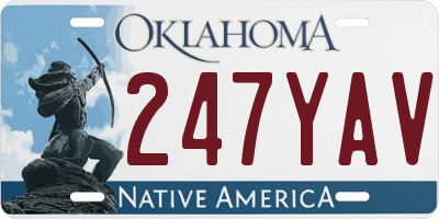 OK license plate 247YAV