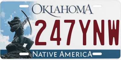 OK license plate 247YNW
