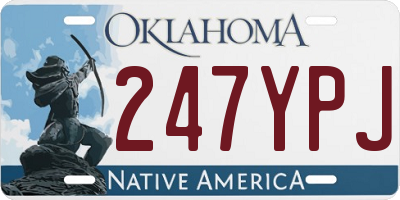 OK license plate 247YPJ