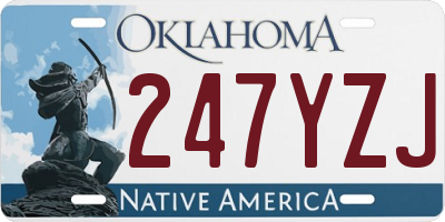 OK license plate 247YZJ