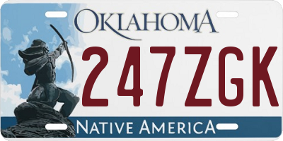 OK license plate 247ZGK