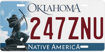 OK license plate 247ZNU