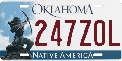 OK license plate 247ZOL