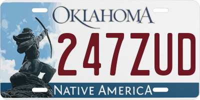 OK license plate 247ZUD