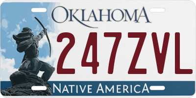 OK license plate 247ZVL
