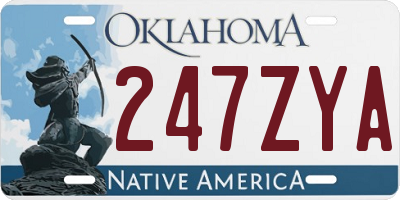 OK license plate 247ZYA