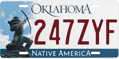 OK license plate 247ZYF