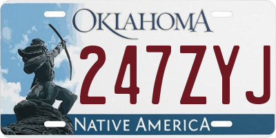 OK license plate 247ZYJ