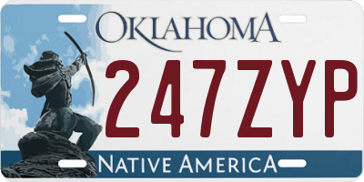 OK license plate 247ZYP