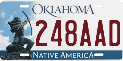 OK license plate 248AAD