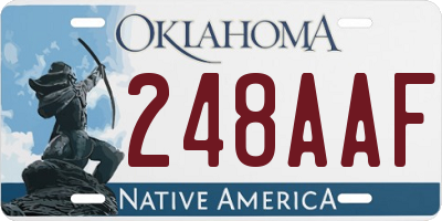 OK license plate 248AAF