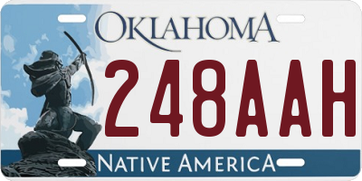 OK license plate 248AAH