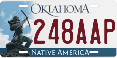 OK license plate 248AAP