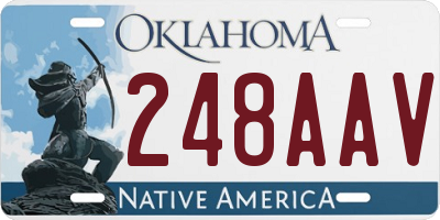 OK license plate 248AAV