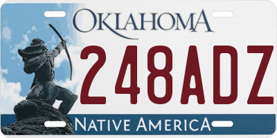 OK license plate 248ADZ
