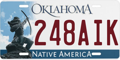 OK license plate 248AIK