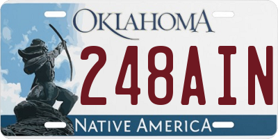 OK license plate 248AIN