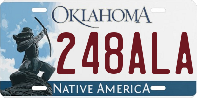 OK license plate 248ALA