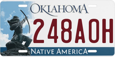 OK license plate 248AOH