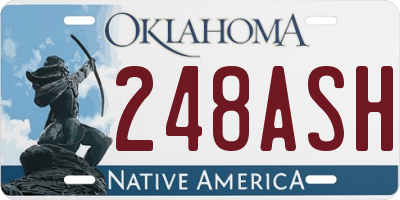 OK license plate 248ASH