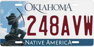 OK license plate 248AVW